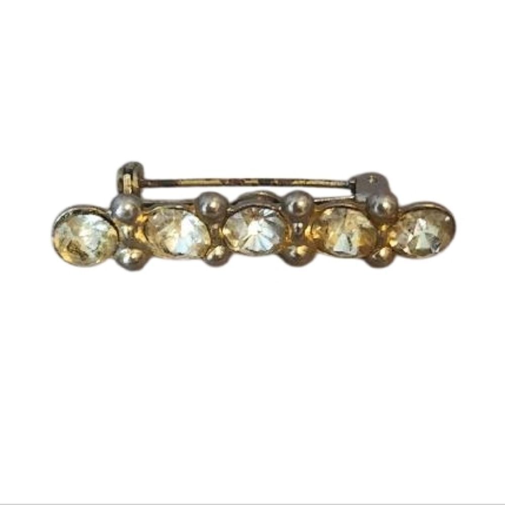 Elegant Vintage Gold Crystal Broach